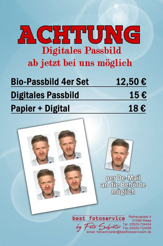 Foto Schröter in Riesa - Digitales Passbild